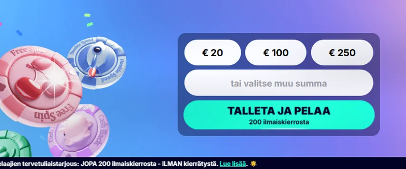 CasinoFriday — 100% bonus jopa 200 € live-kasinolle + jopa 200 ilmaiskierrosta ilman kierrätystä uusille pelaajille